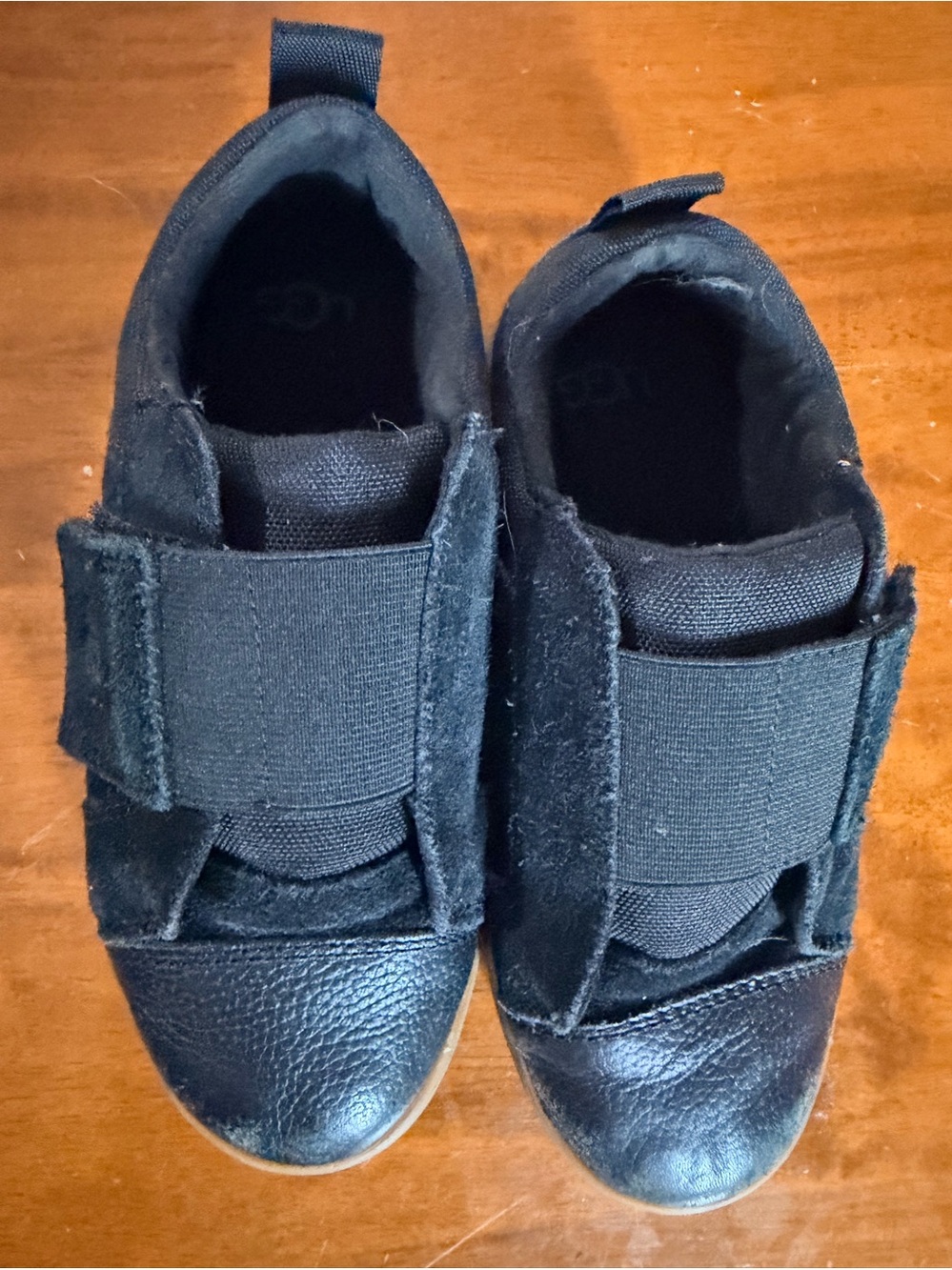 Ugg Kids Black Slip-On Velcro Sneakers